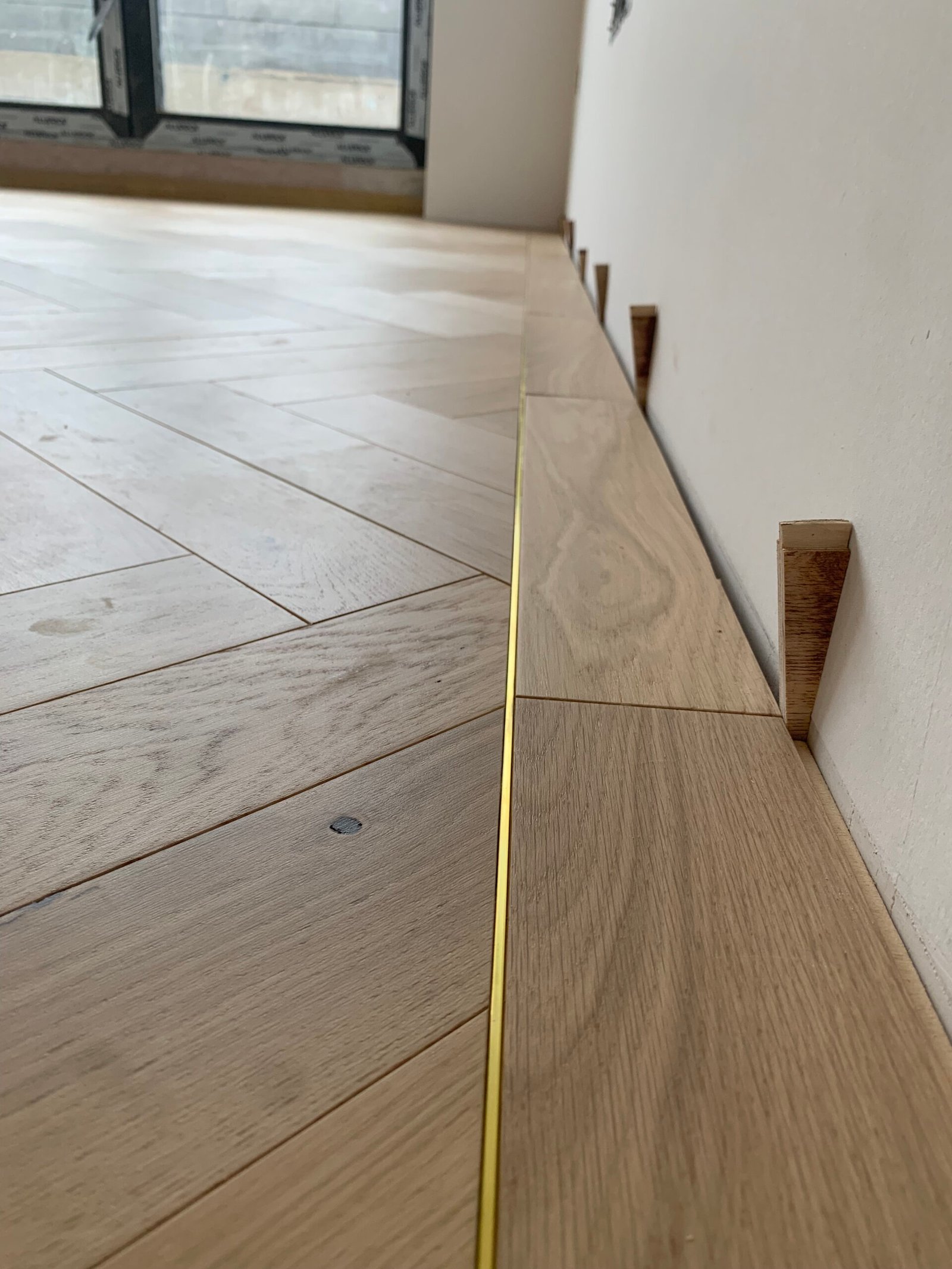 Pose de parquet en chevrons